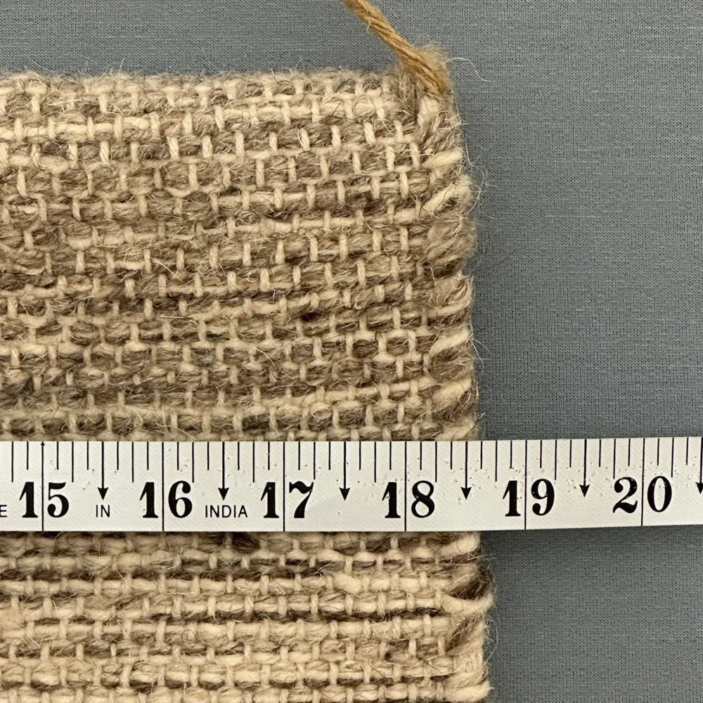 Threshold Woven Geometric Wall Hanging Tassel Trim Beige Black Boho Decor 18x25
